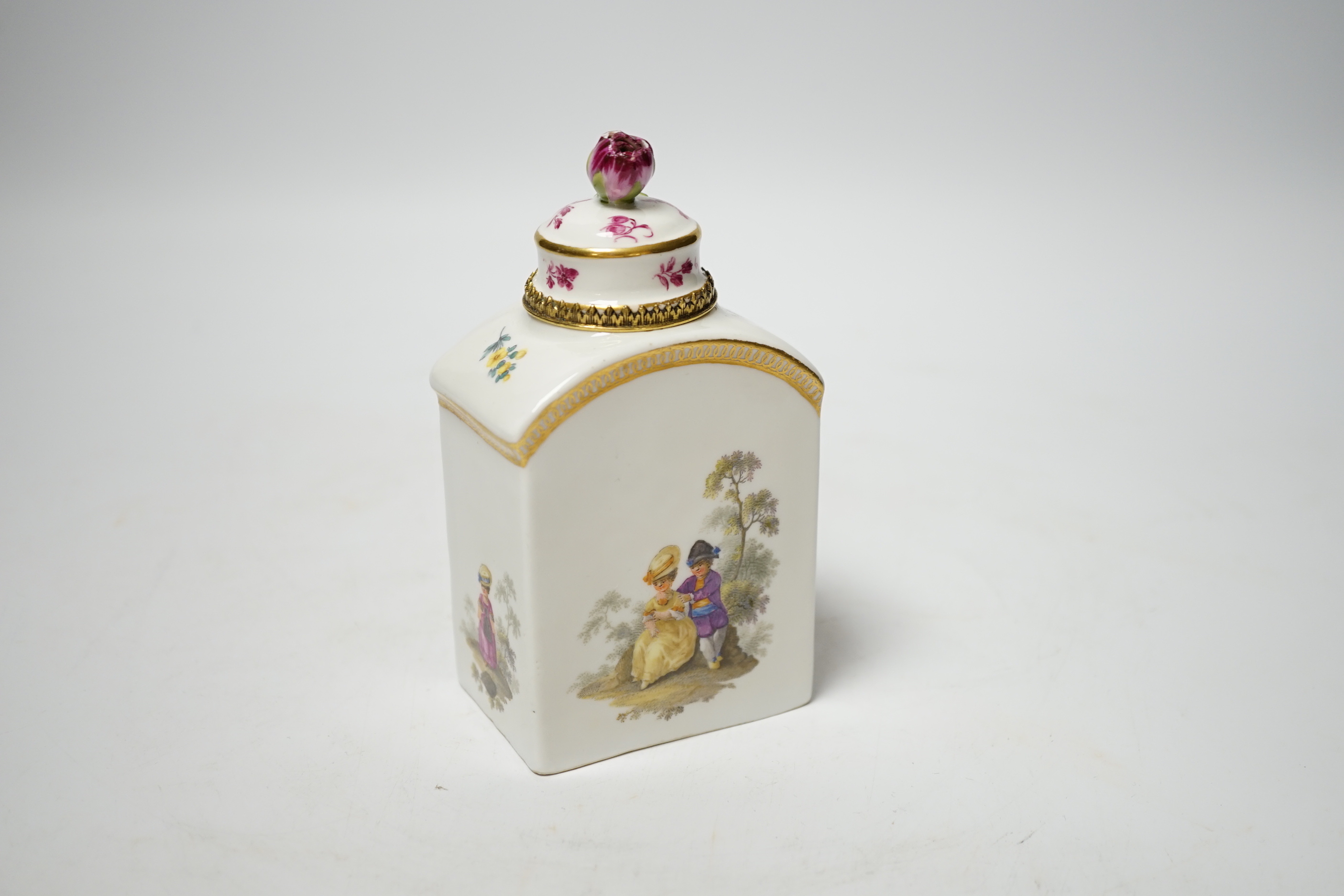 A Meissen Marcolini period tea canister, 13cm